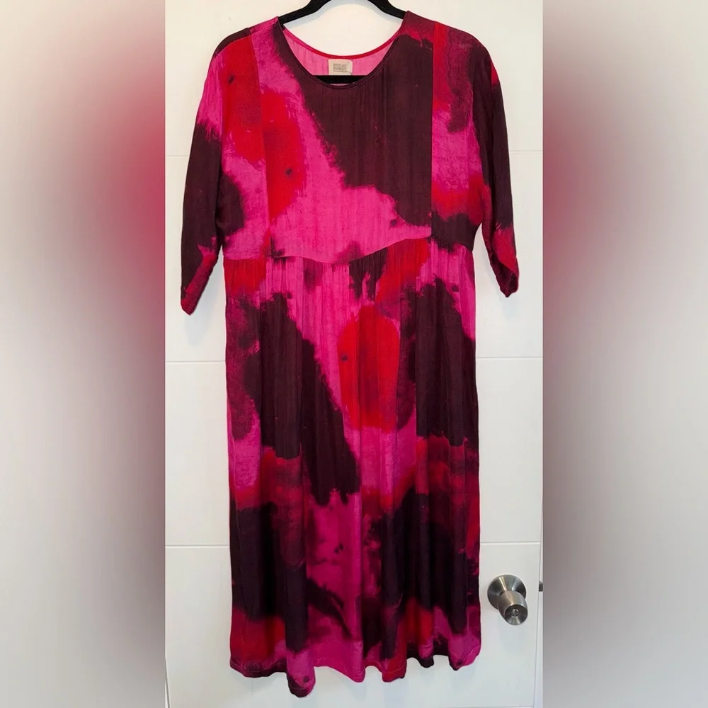 NORBLACK NORWHITE Lysandra Tie Dye Maxi Dress in Pink XS